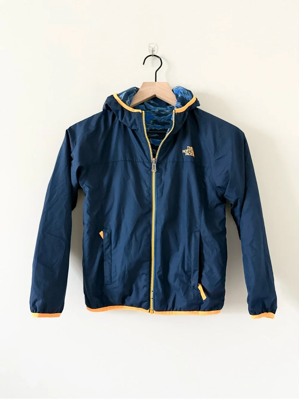 The North Face Kids' Navy Jacket with Fleece Lining Reversable Size -S (7/8)